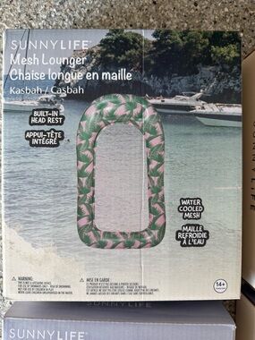 NEW Sunnylife Kasbah Pink & Green Palm Tree Mesh Pool Lounger Float Floatie